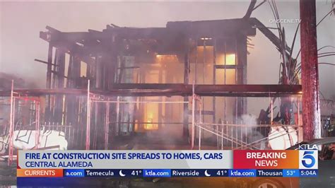 'City-block-sized' area of structures burning in South Los Angeles